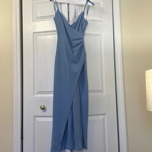 High-slit gown — light blue size M